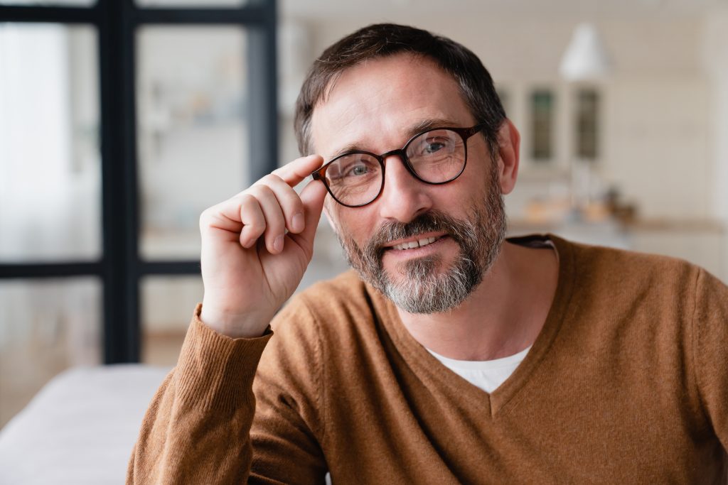 Portrait,Of,A,Confident,Caucasian,Mature,Middle-aged,Man,Wearing,Glasses